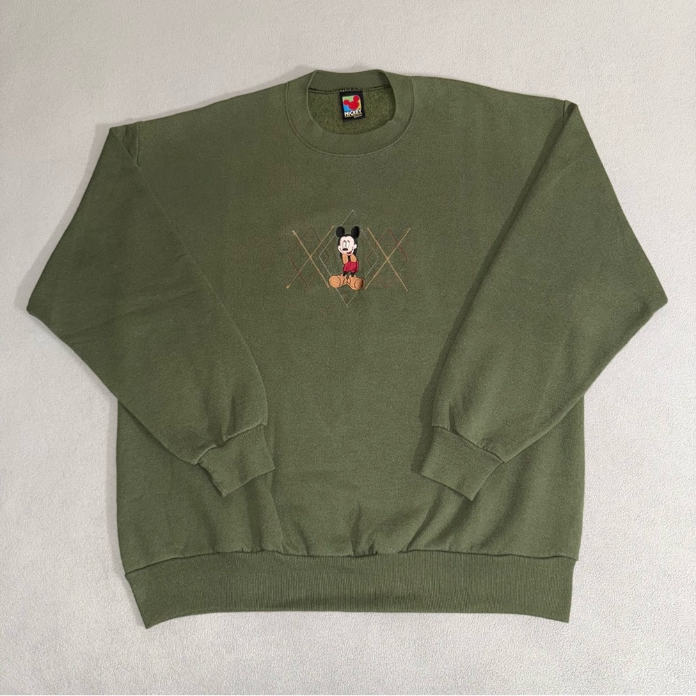 Vintage Disney Mickey Unlimited Mickey Mouse Embroidered Sweatshirt XL USA 90s